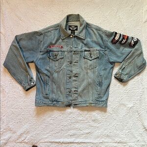 Harley-Davidson Light Blue Denim Jacket with Patches